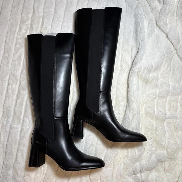 Nordstrom Shoes - NWT Nordstrom Tyra Tall Knee High Leather Boots Black Womens 9.5 Heeled